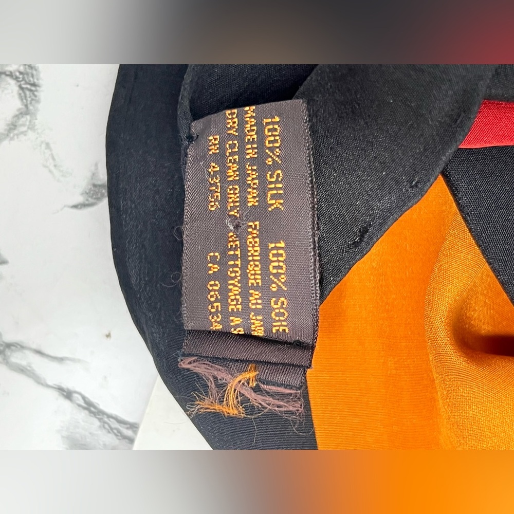Vintage YSL Yves Saint Laurent Silk Colour Block - Picture 8 of 10